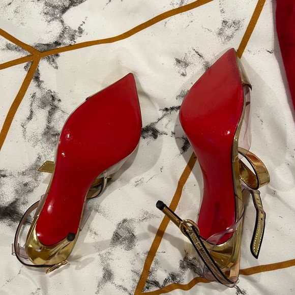 Rare Louboutin 39 Gold red bottoms - Picture 11 of 13